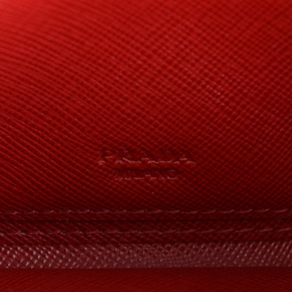 Prada Saffiano Metal Wristlet Wallet Fuoco 6 of 8