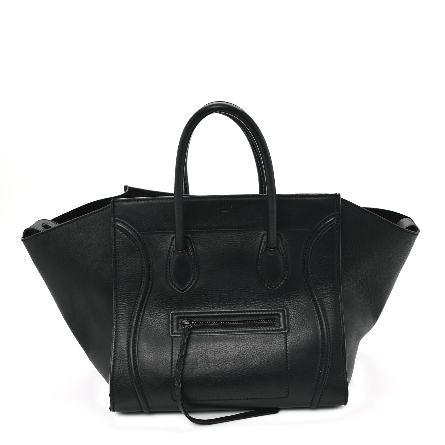 Grained Calfskin Medium Phantom Luggage Black