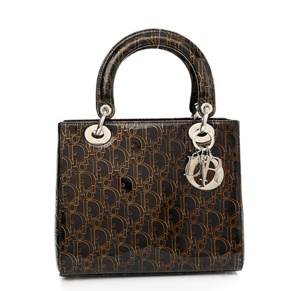 Christian Dior Patent Ultimate Medium Lady Dior Brown 1 of 10