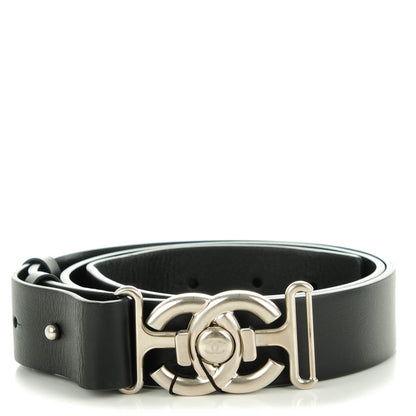 Chanel Calfskin CC Boy Skinny Belt 90 36 Black 1 of 8