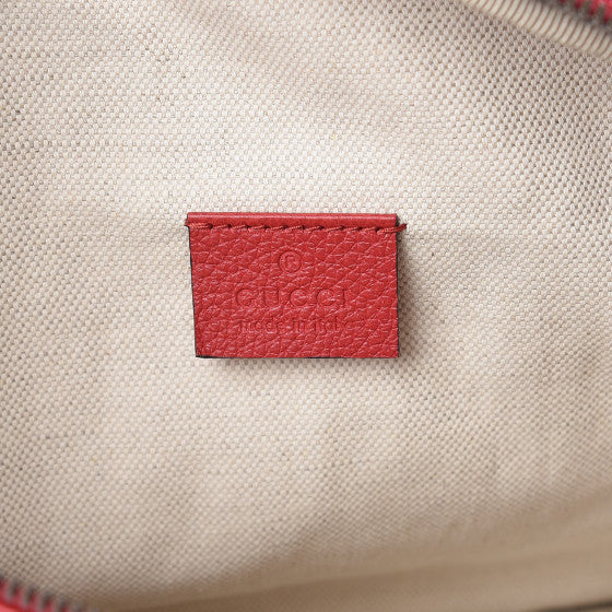 Grained Calfskin Logo Belt Bag Hibiscus Red