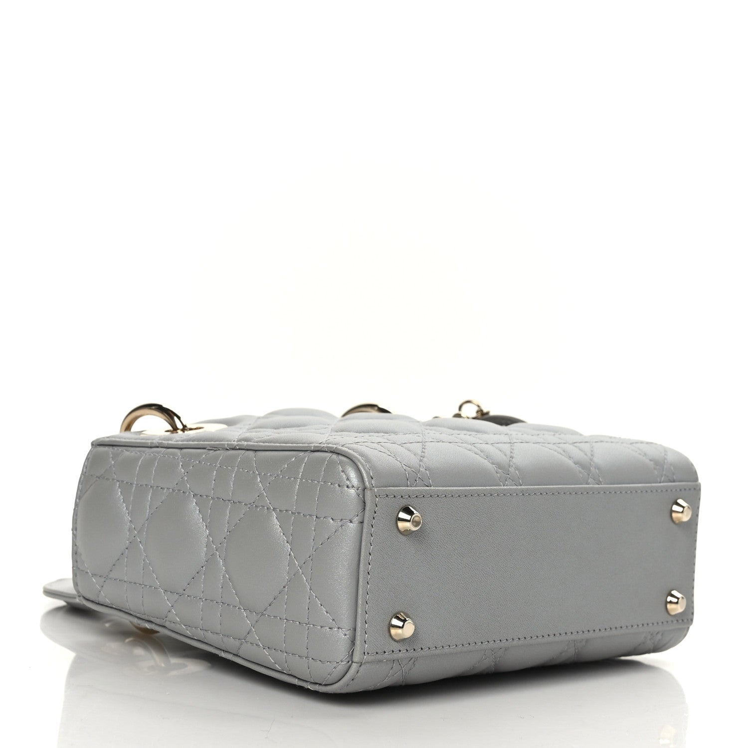Christian Dior Metallic Lambskin Cannage Mini Lady Dior Grey 4 of 8