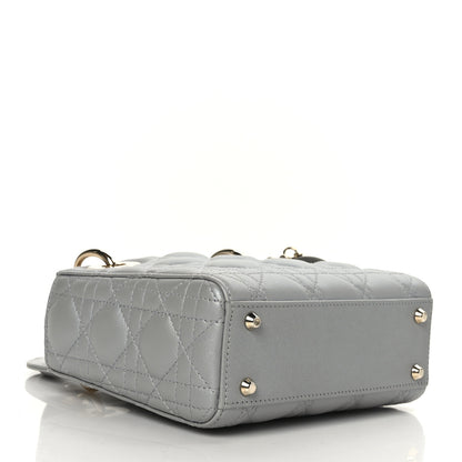 Christian Dior Metallic Lambskin Cannage Mini Lady Dior Grey 4 of 8