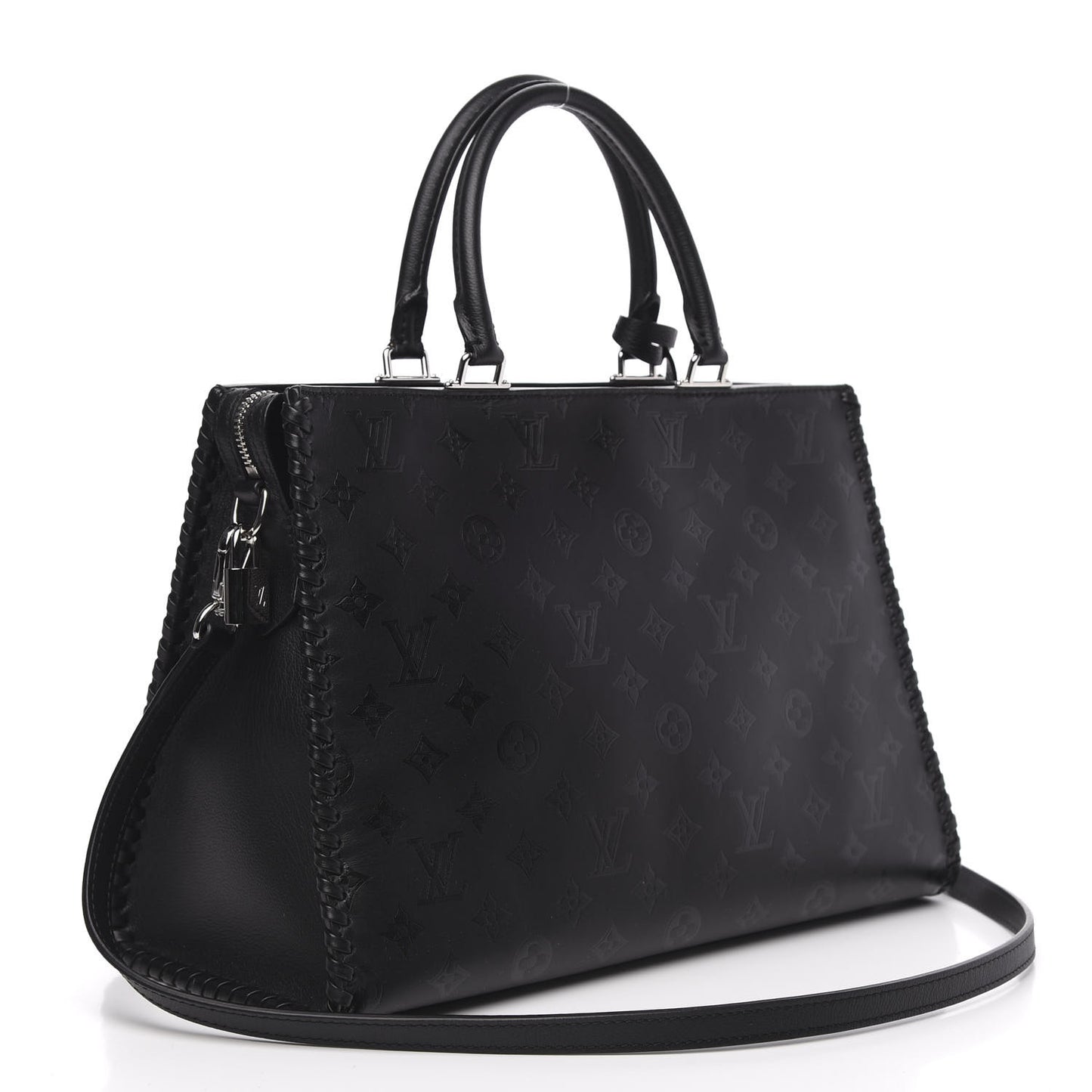Monogram Cuir Plume Very Zipped Tote Black