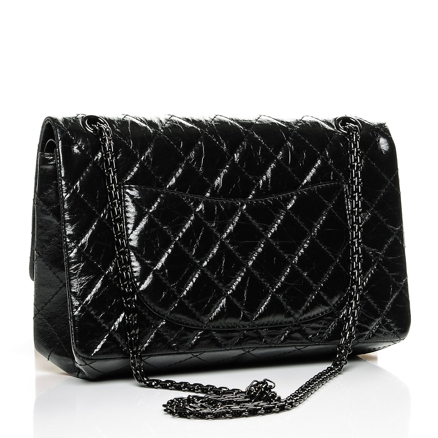 Glazed Calfskin Quilted 2.55 Reissue 226 Flap So Black