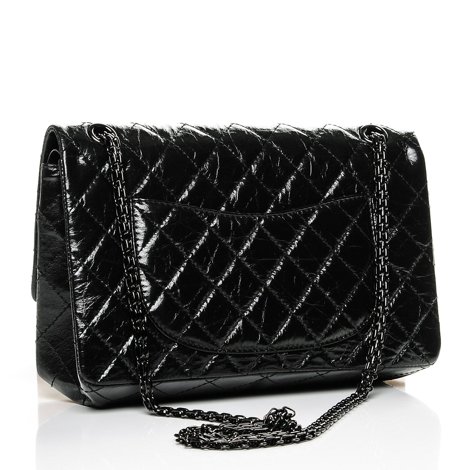 Chanel Glazed Calfskin Quilted 2.55 Reissue 226 Flap So Black 3 of 7