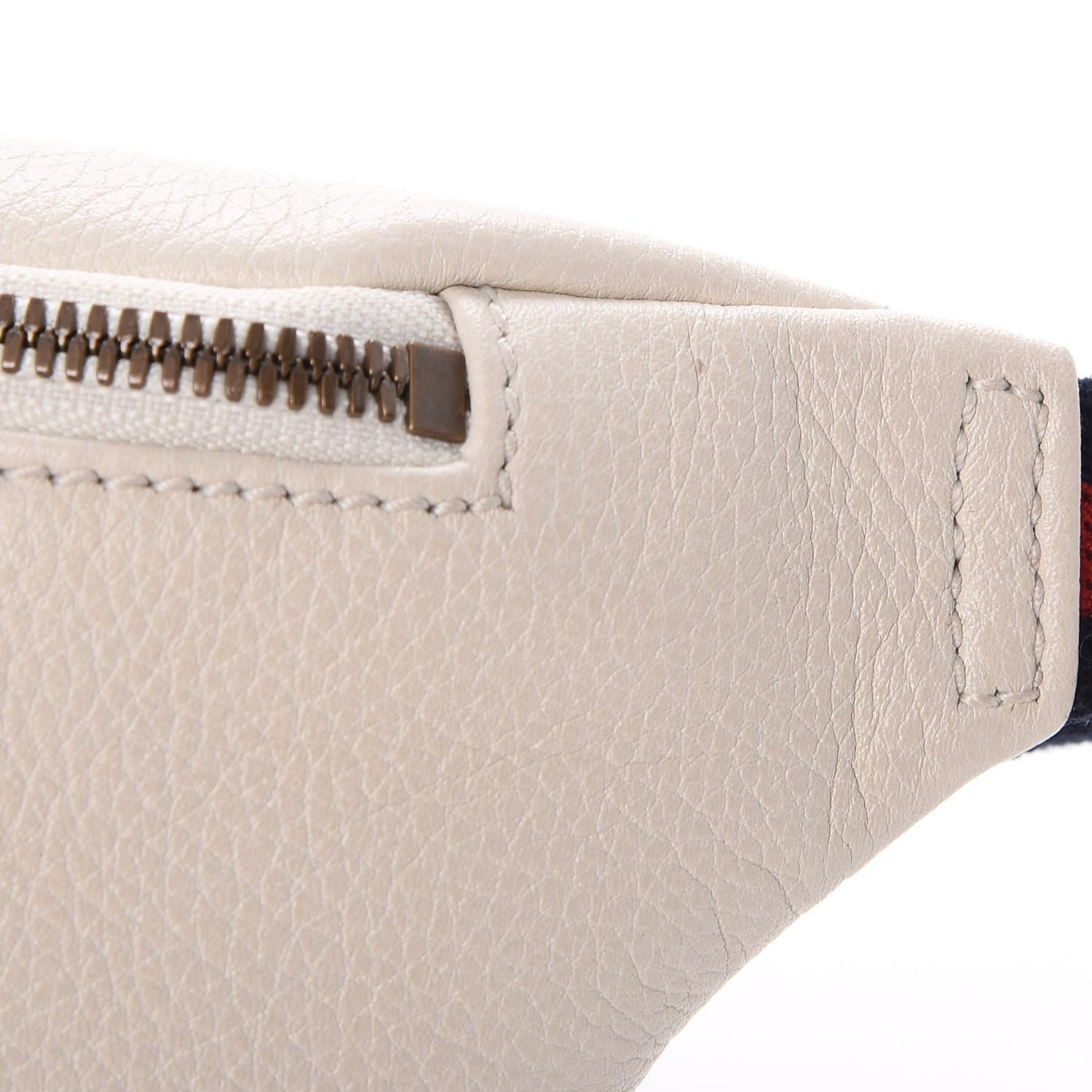 Grained Calfskin Small Logo Belt Bag White
