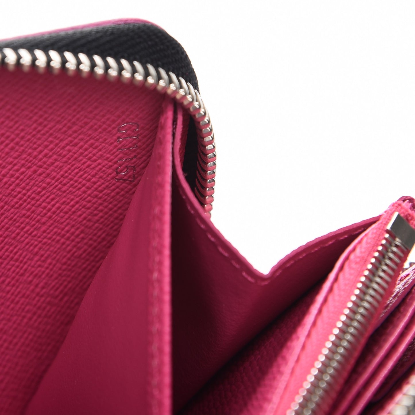 Epi Zippy Wallet Black Hot Pink