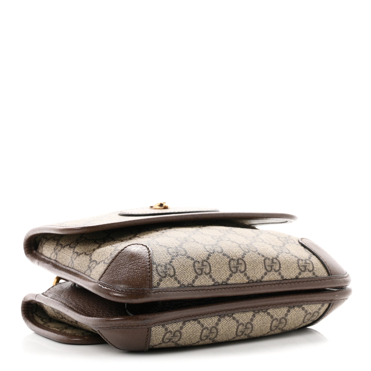 Gucci GG Supreme Monogram Web Small Neo Vintage Double Flap Messenger Bag Beige New Acero 4 of 10