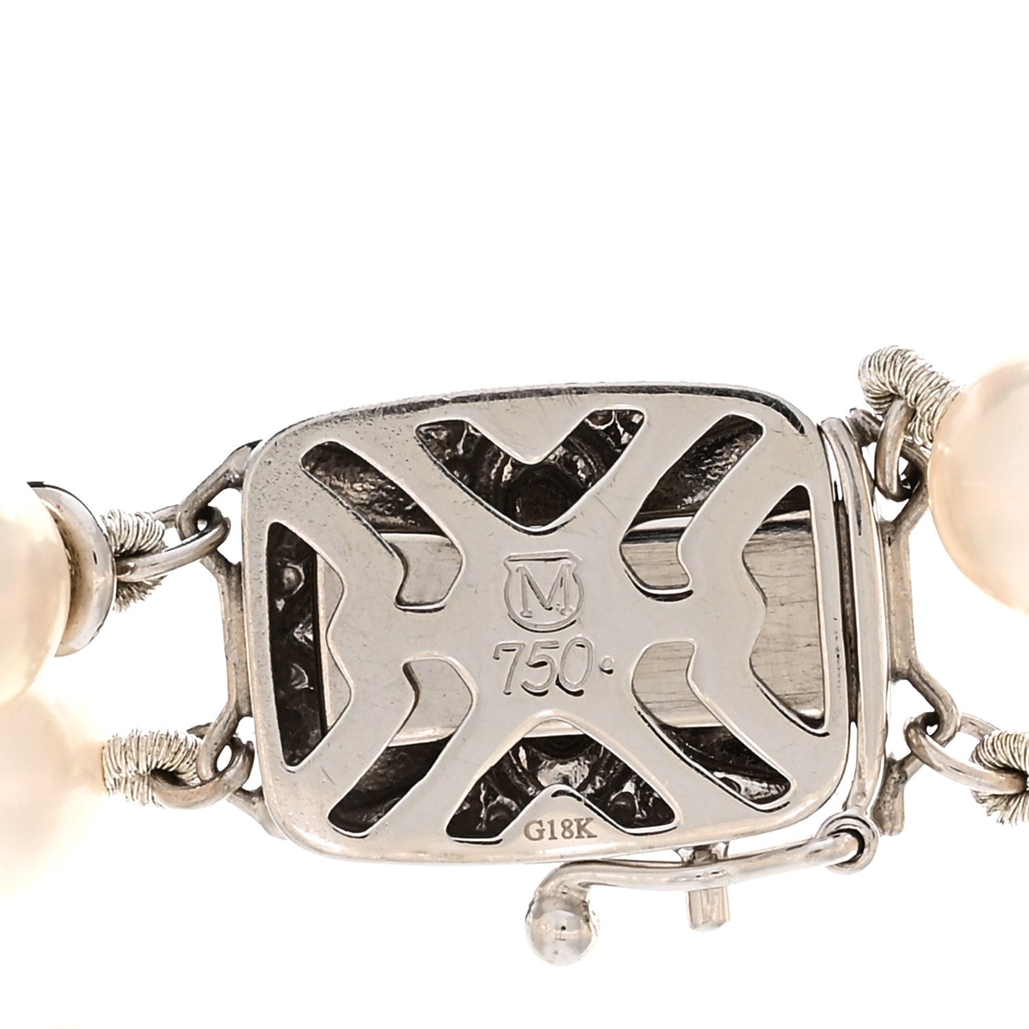 18K White Gold Akoya Pearl 6-6.5mm Double Strand Bracelet