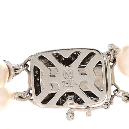 Mikimoto 18K White Gold Akoya Pearl 6-6.5mm Double Strand Bracelet 3 of 3