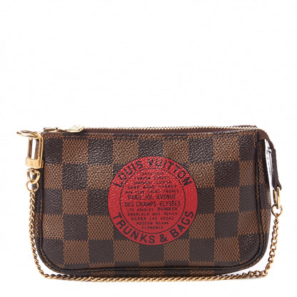 Louis Vuitton Damier Ebene Complice Trunks and Bags Mini Pochette Accessories Red 1 of 8