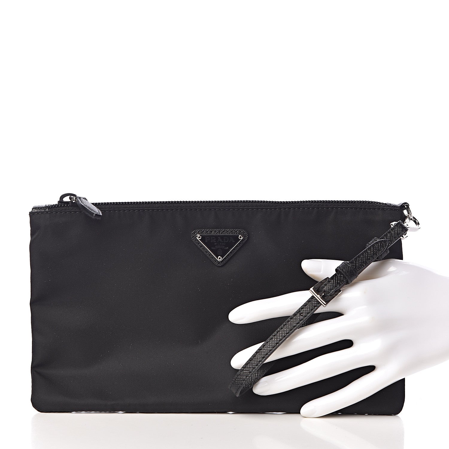Prada Tessuto Nylon Vela Wristlet Black 2 of 7