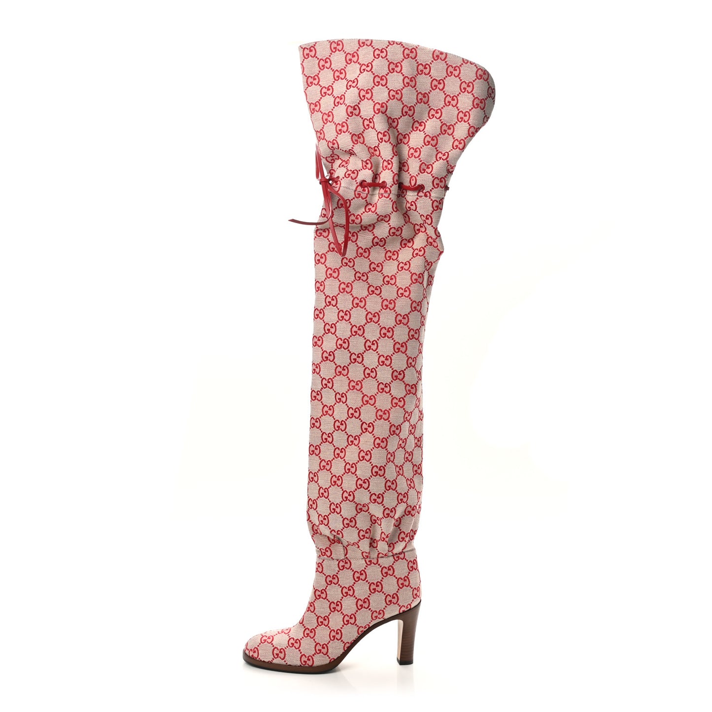 Monogram Over The Knee Boots 36 Gardenia Hibiscus Red