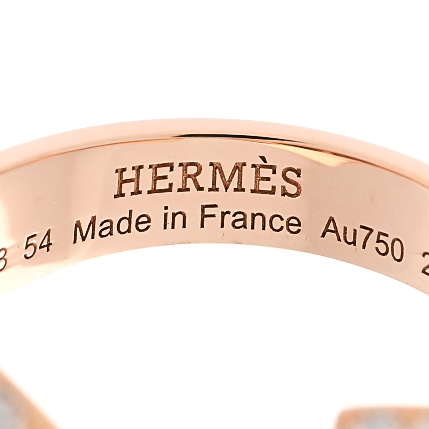 Hermes 18K Rose Gold Diamond Collier de Chien Rock Pave Ring 54 7 5 of 8