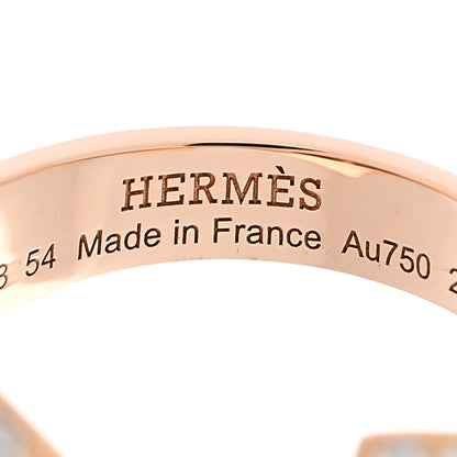 Hermes 18K Rose Gold Diamond Collier de Chien Rock Pave Ring 54 7 5 of 8