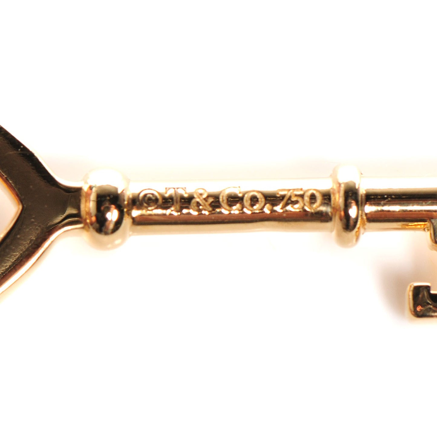 18K Yellow Gold Mini Heart Key Pendant