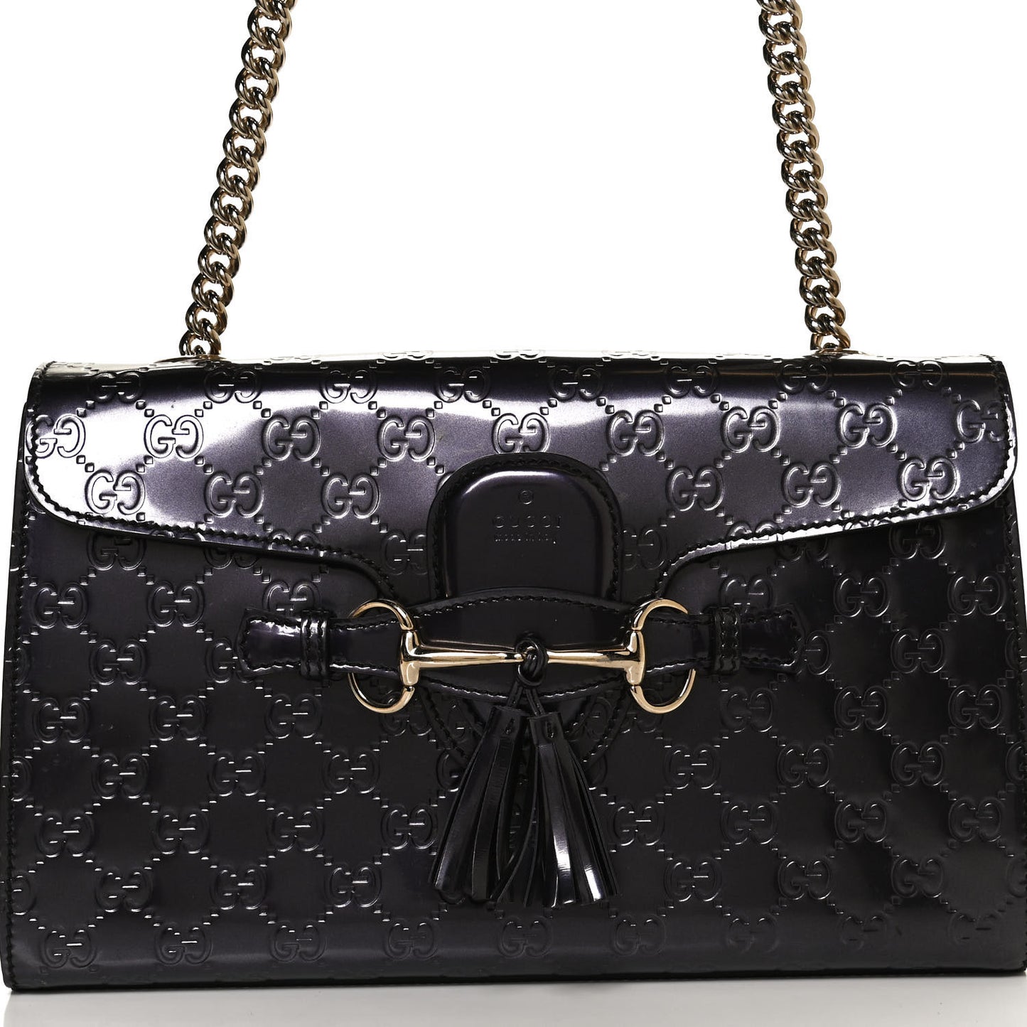 Shine Guccissima Medium Emily Chain Shoulder Bag Melanzana