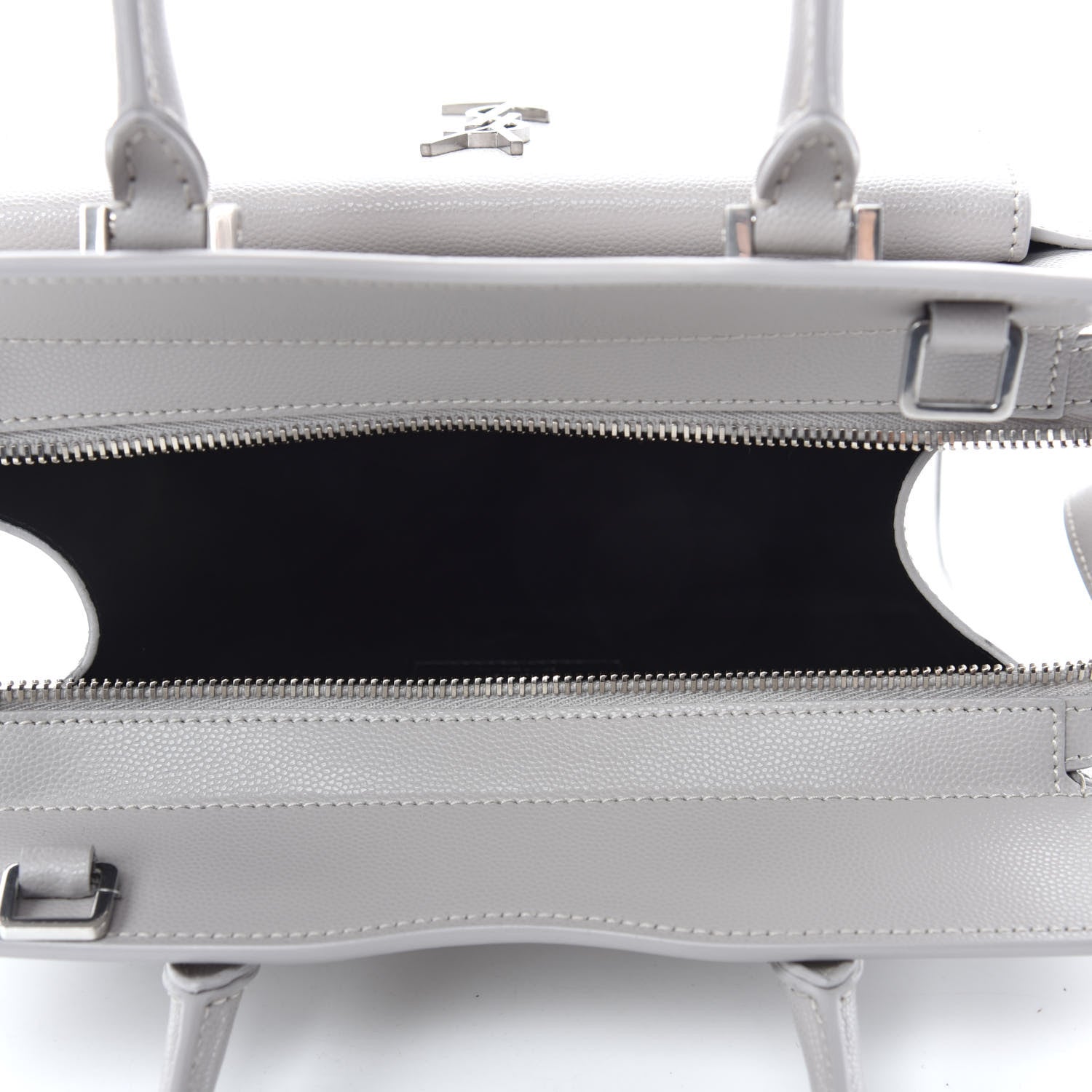 Saint Laurent Grain De Poudre Small Uptown Tote Granite 5 of 10