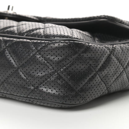 Chanel Lambskin Perforated Jumbo Punch Flap Black 10 of 13