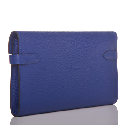 Hermes Epsom Kelly Longue Wallet Bleu Electrique 3 of 9