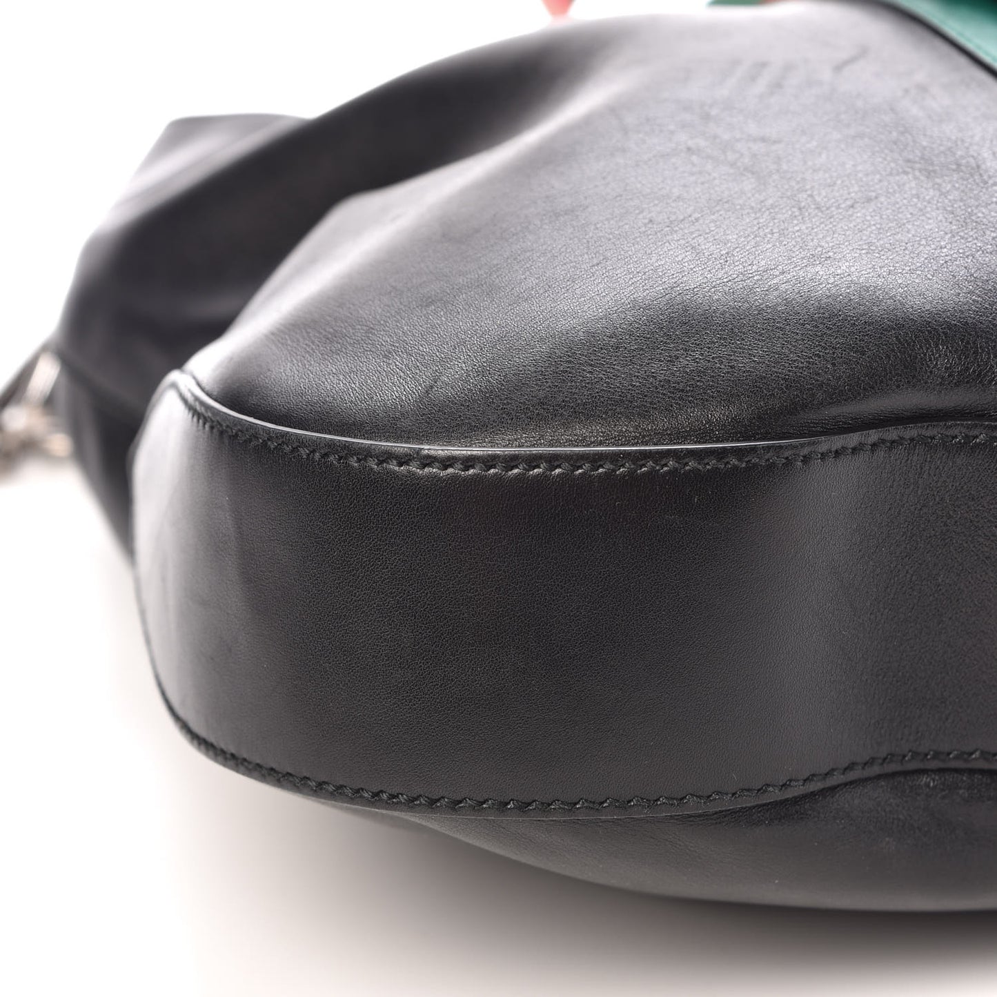 Calfskin Web Stripe Medium Dionysus Hobo Black