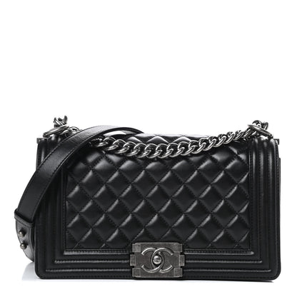 Chanel Lambskin Quilted Medium Boy Flap Black 1 of 17
