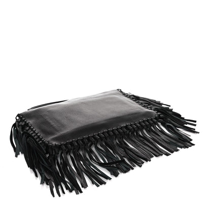 Valentino Garavani Calfskin Rockee Fringe Clutch Black 4 of 13