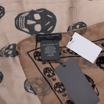 Alexander McQueen Silk Chiffon Skull Scarf Old Rose Blue 3 of 3