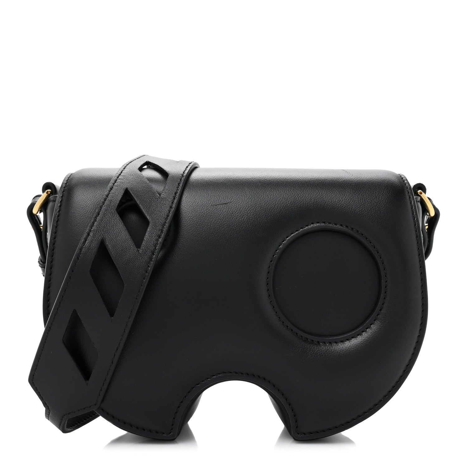 Off-White OFF WHITE Calfskin Burrow Saddle Bag Black 1 of 14