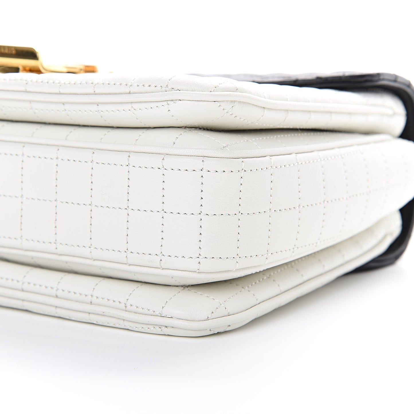 Calfskin Quilted Medium C Bag Black White