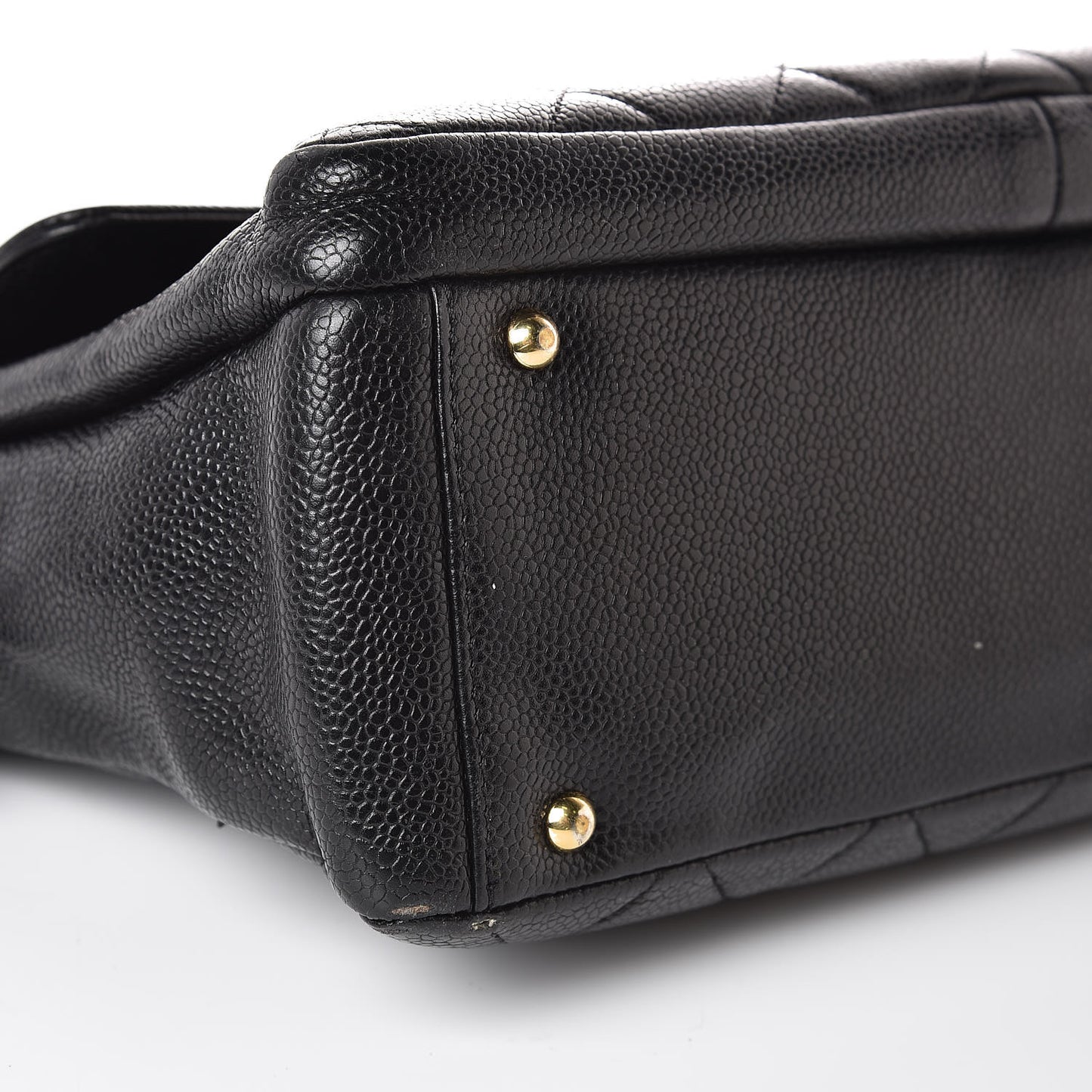Caviar Quilted Flap Shoulder Bag Black