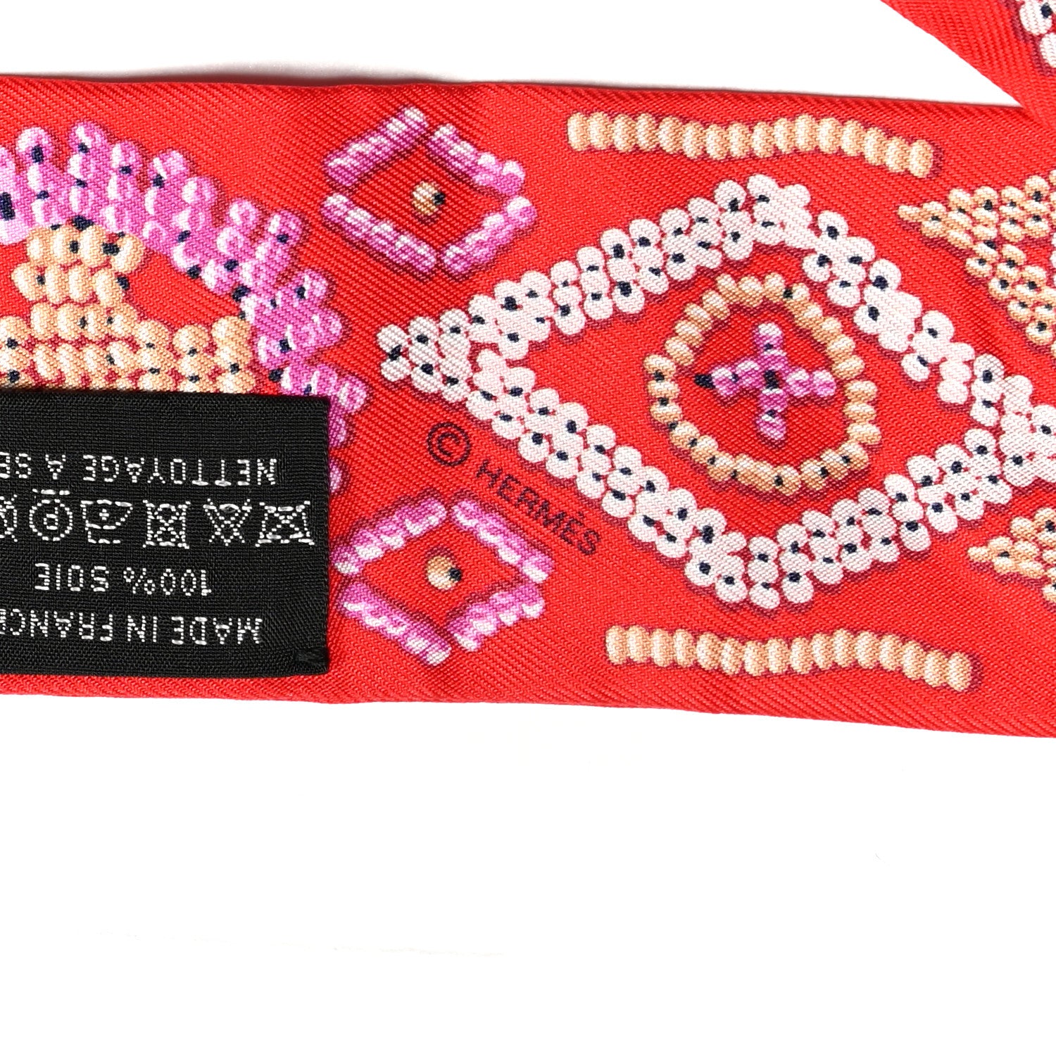 Hermes Silk Kelly En Perles Twilly Vermillon Parme 6 of 8