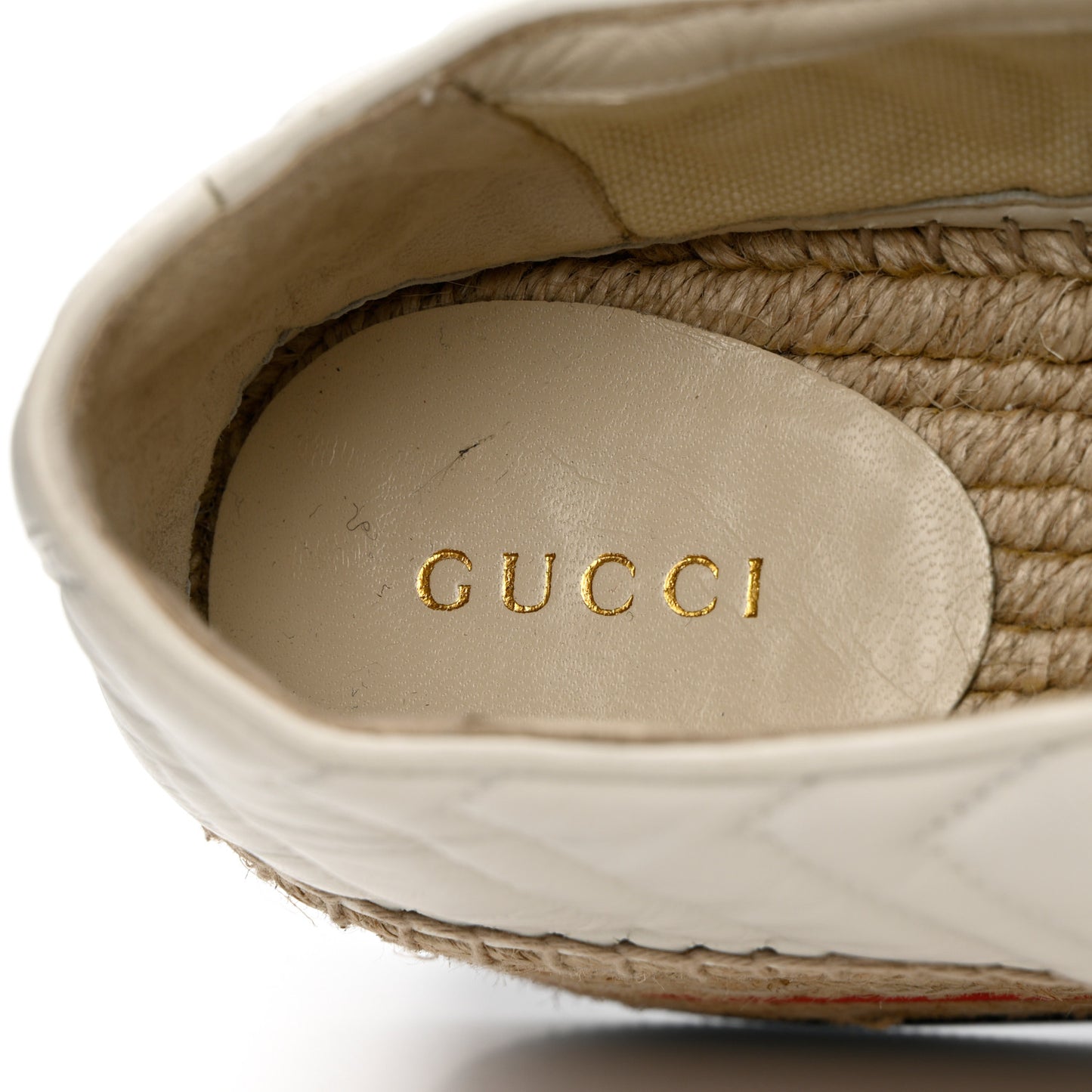 Nappa Matelasse GG Pilar Flatform Lace-Up Espadrilles 41 Great White