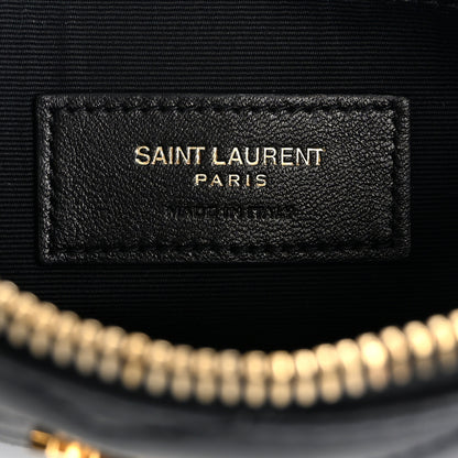 Saint Laurent Calfskin Matelasse Chevron Monogram A5 Wristlet Black 6 of 11