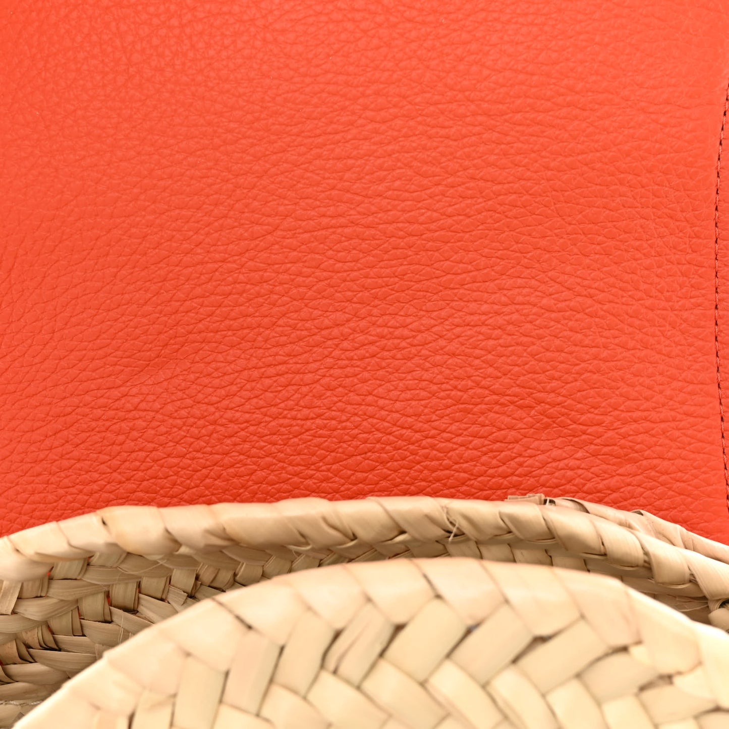 Raffia Calfskin Marcie Basket Small Marcie Round Crossbody Bag Orange Fizz