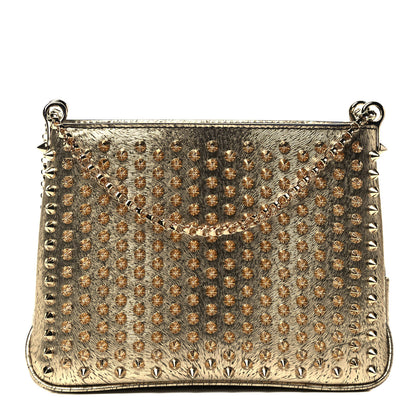 Christian Louboutin Calfskin Animal Print Small Triloubi Paris Spikes Chain Bag Platine Gold 1 of 8
