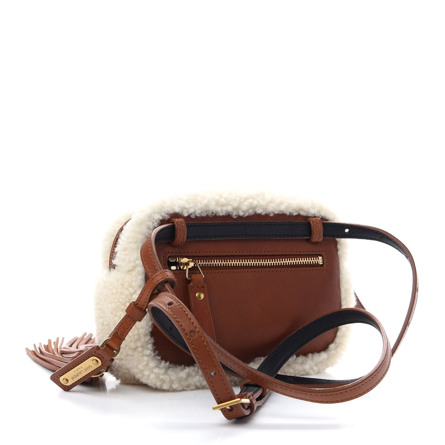 Shearling Monogram Lou Belt Bag Beige