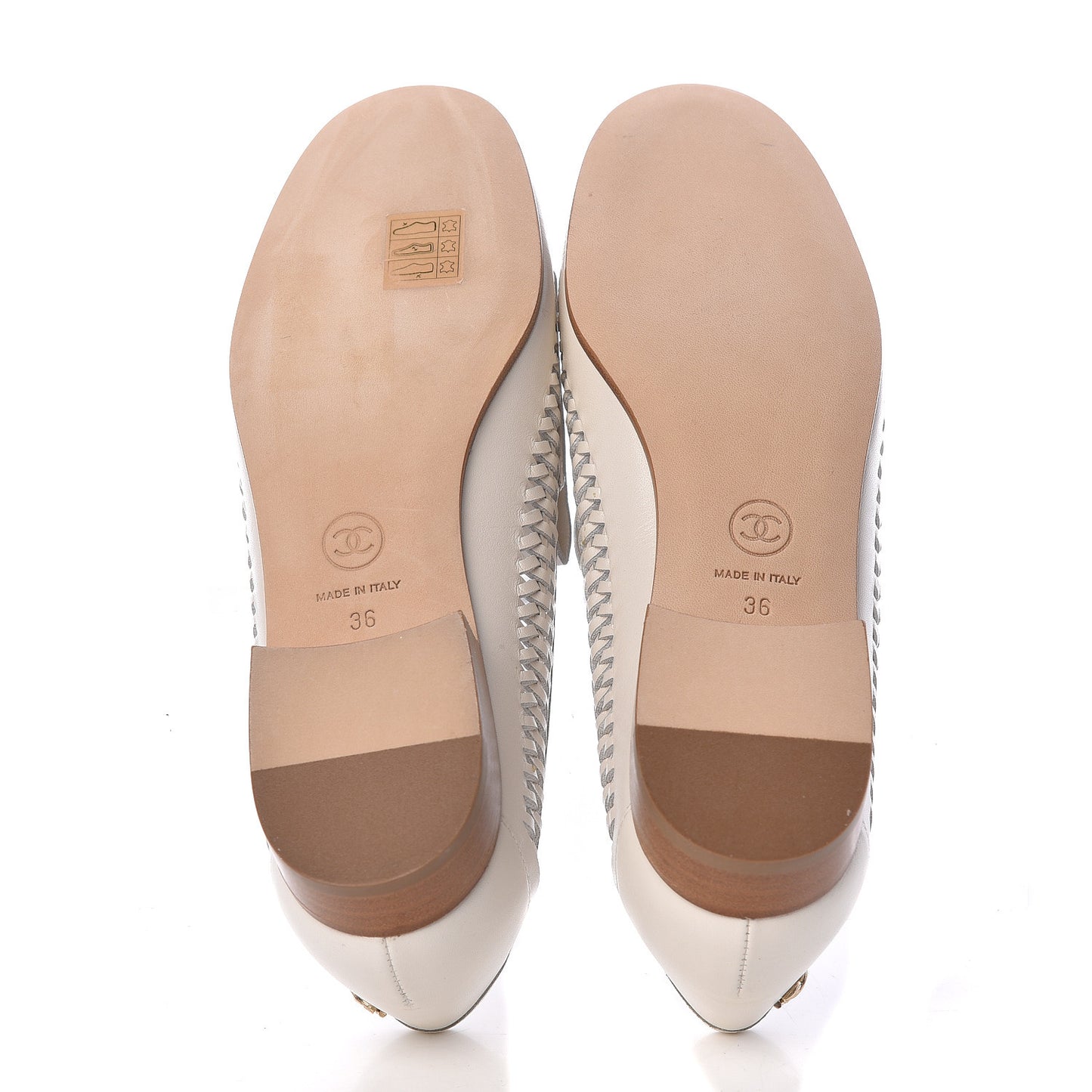 Lambskin Braided Kangaroo Mocassin Loafers 36 White