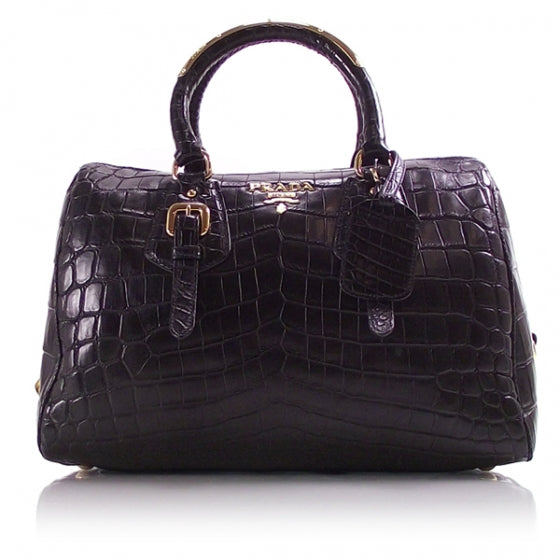 Prada Gold Plated Crocodile Bowler 1 of 12