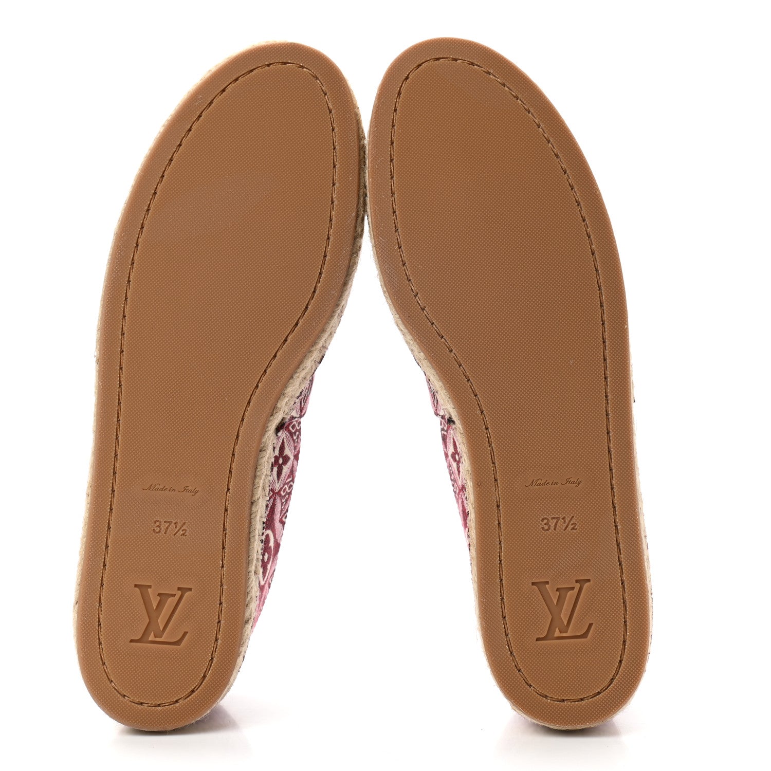 Louis Vuitton Jacquard Since 1854 Starboard Espadrille Flats 37.5 Bordeaux 5 of 8