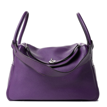 Hermes Taurillon Clemence Eclat Lindy 30 Ultraviolet Bleu Obscur 1 of 9