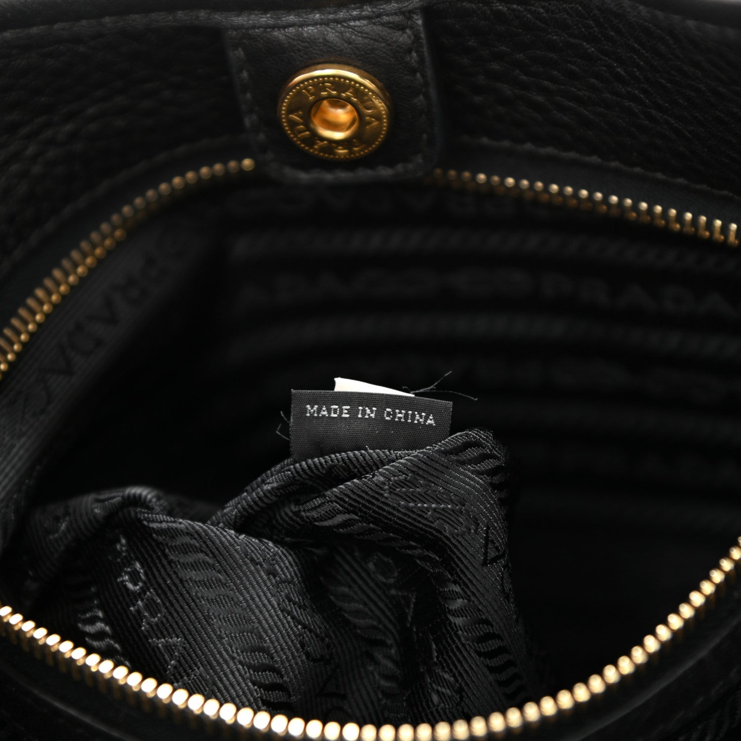 Prada Tessuto Nylon Vitello Daino Shoulder Bag Black 7 of 9