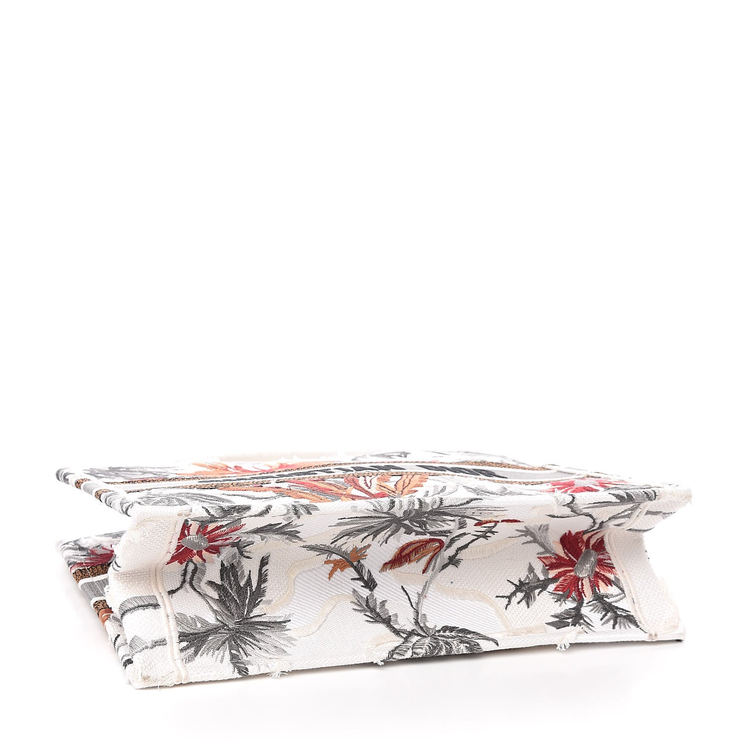 Christian Dior Canvas Embroidered Medium Camouflage Flowers Book Tote Latte Multicolor 4 of 10
