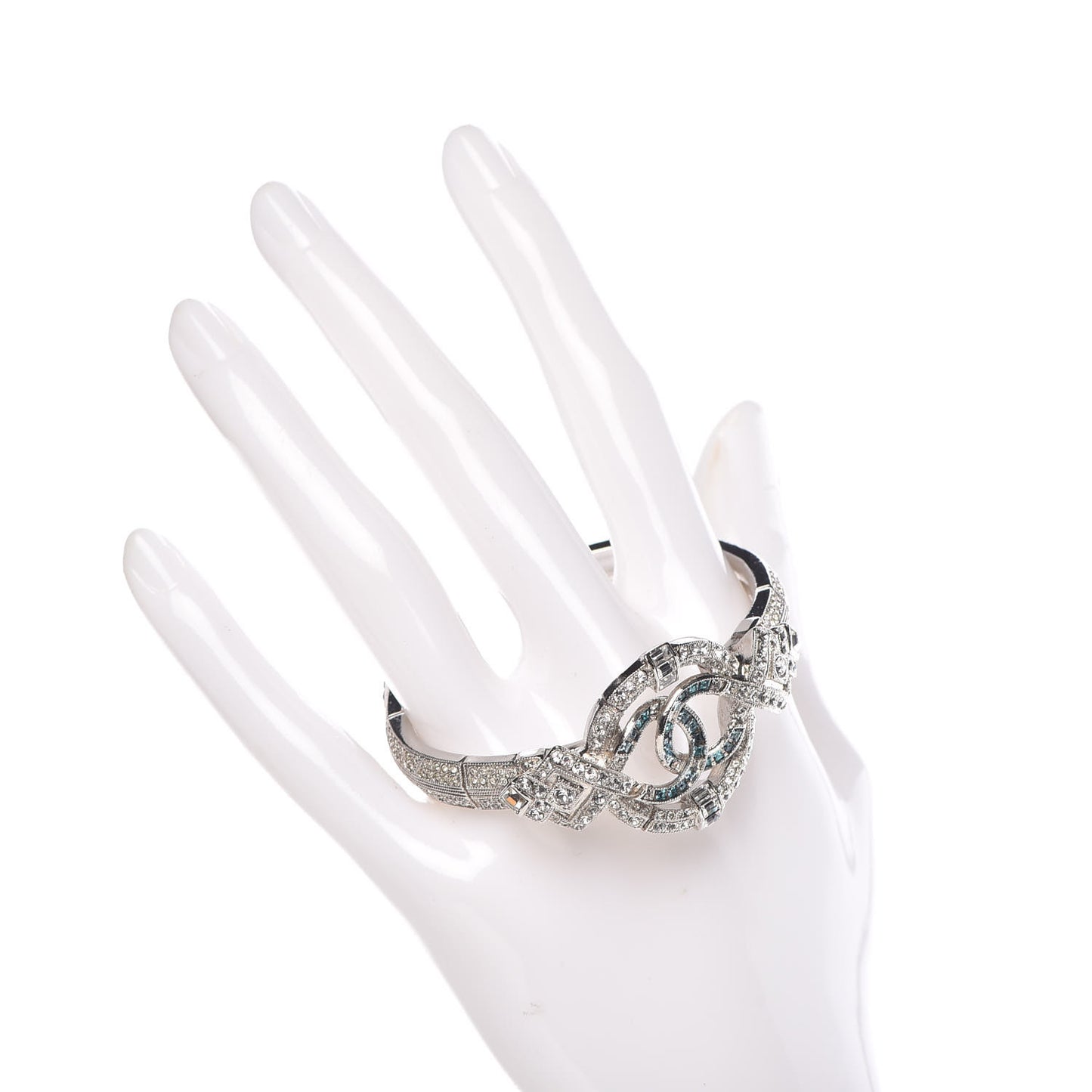 Baguette Crystal CC Bangle Blue Silver