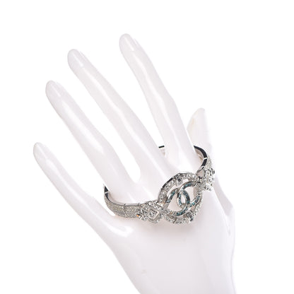 Chanel Baguette Crystal CC Bangle Blue Silver 2 of 5