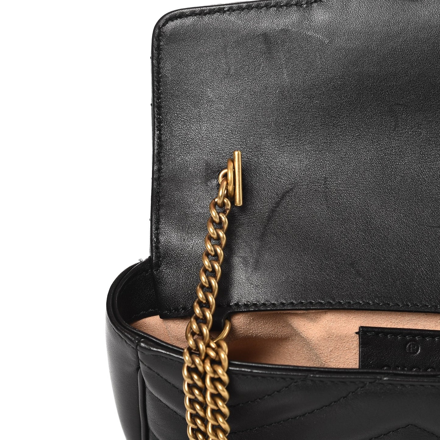 Calfskin Matelasse Super Mini GG Marmont Shoulder Bag Black
