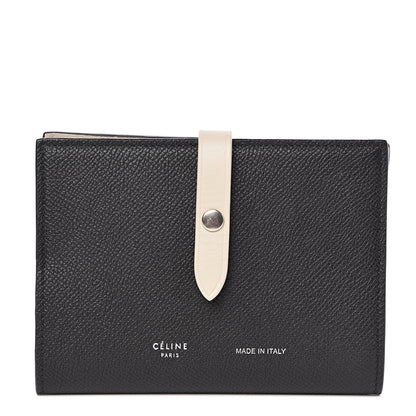 Celine Grained Calfskin Strap Passport Cover Black Chalk 1 of 9