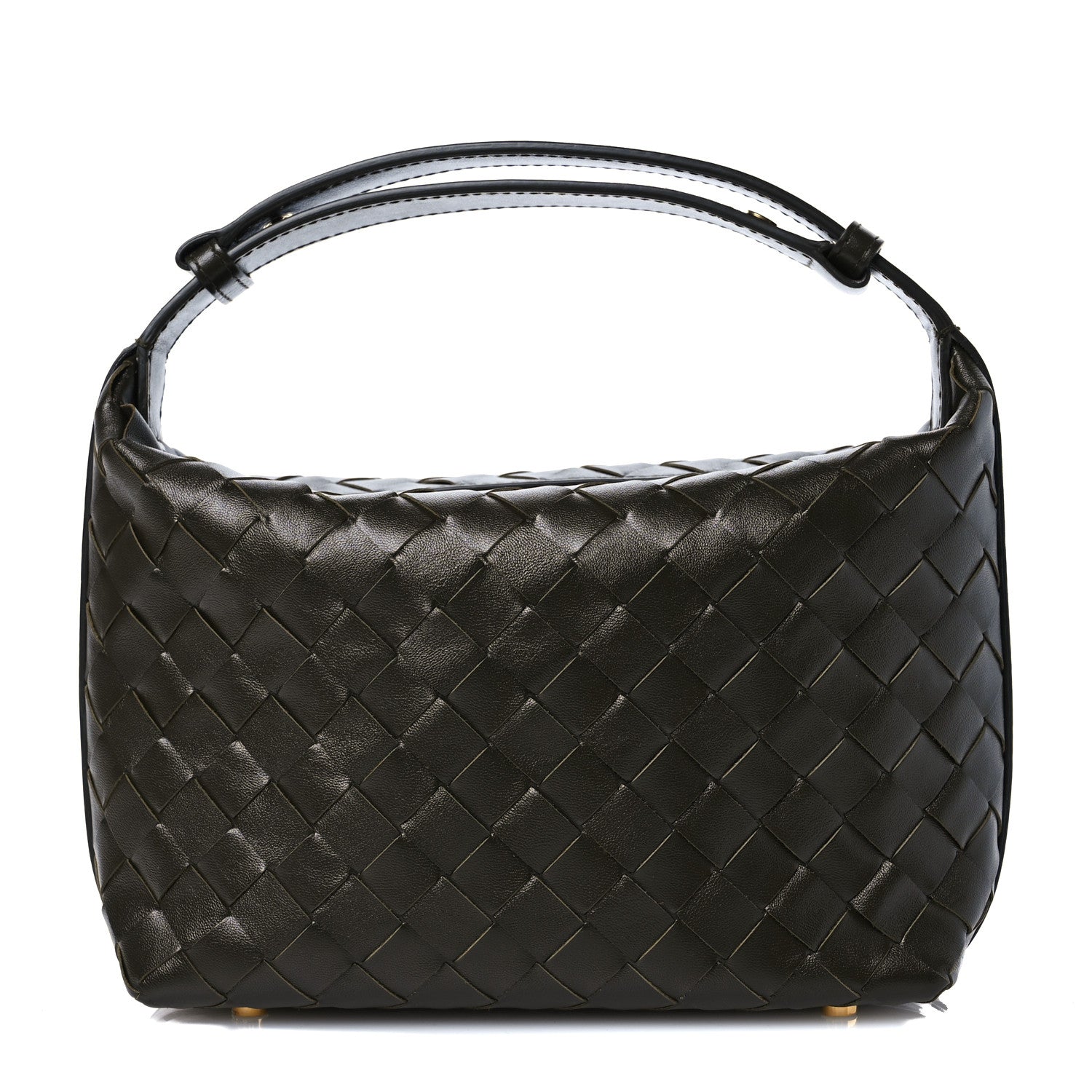 Bottega Veneta Calfskin Nappa Intrecciato Mini Wallace Kaki 1 of 12