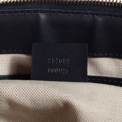 Gucci Monogram Vintage Web Medium Half Moon Hobo Navy 7 of 10